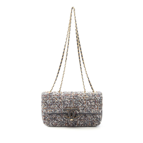 Pre-Loved Chanel Small Quilted Tweed CC Chic Double Flap - Picture 1 of 11